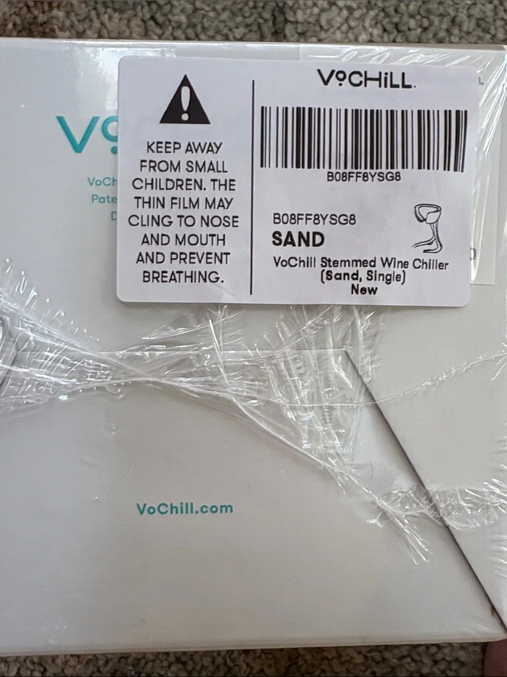 NWT VoChill Stemmed Wine Chiller - Keeps Wine Cold- Sand Color - Picture 5 of 5